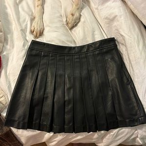 Pleated Pleather skirt